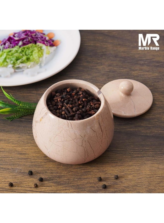 MARBLE RANGE Handmade Verona Marble Salt Cellar 4.5 Inch with Lid, Table Salt & Pepper Bowls, Salt Jar, Dish & Holder, Spice & Sugar Container, Celtic Salt, Ideal for Kitchen Countertop, Dining, Home, or Gift - Image 3